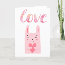 Tarjeta Festiva Dulce y Divertido Algún Conejo Te Ama San Valentín