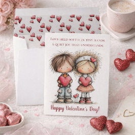 Tarjeta Festiva Dulces amigos del día de San Valentín – Niños capr