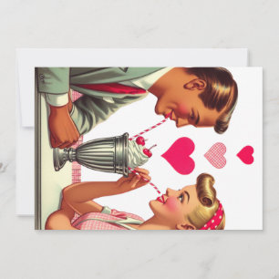 Tarjeta Festiva Dulces de San Valentín de tienda de malta vintage/