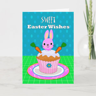 Tarjeta Festiva Dulces deseos de Pascua, Muffin de tarta de zanaho