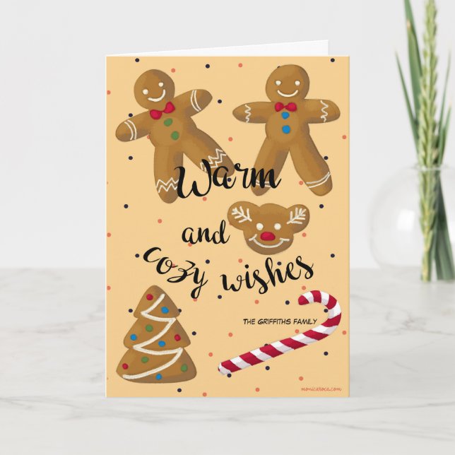 Tarjeta Festiva Dulces deseos para un personalizable cálido de Nav (Anverso)