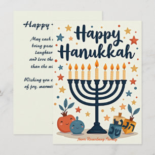 Tarjeta Festiva Dulces Estrellados de Janucá & Sonrisas de Dreidel