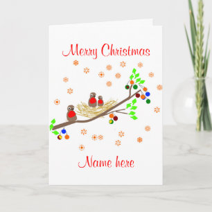 Tarjeta Festiva Dulces Navidades de la familia Robin, añada nombre