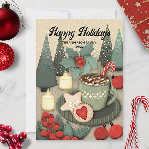 Tarjeta Festiva Dulces Navideños Adorables 