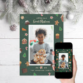 Tarjeta Festiva Dulces Navideños Foto de Postres Horneados