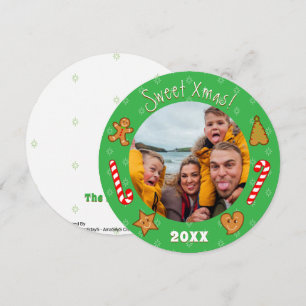 Tarjeta Festiva dulces XmaS Gingerbread Pals-Editar Texto Foto-Ver