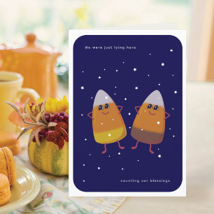 Tarjeta Festiva Duo de Caramelo Mixto "Contando Bendiciones" Otoño