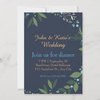 Tarjeta Festiva Dusty Blue Eucalyptus Greenery Suculento Boda