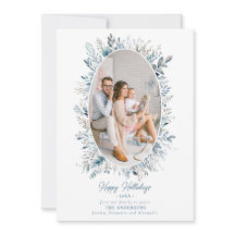 Dusty Blue Winter Foliage Wreath Family Photo Moda
