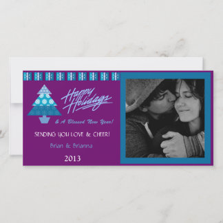 Tarjeta Festiva E2 Holiday Tree-Plumb Xmas Photo Cards