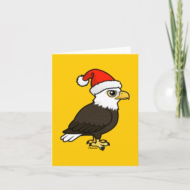 Tarjeta Festiva Eagle calvo Santa (Anverso)