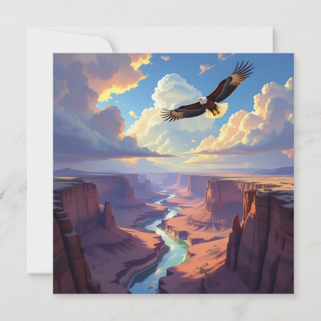 Tarjeta Festiva Eagle Themed Keeping in Touch (Anverso)