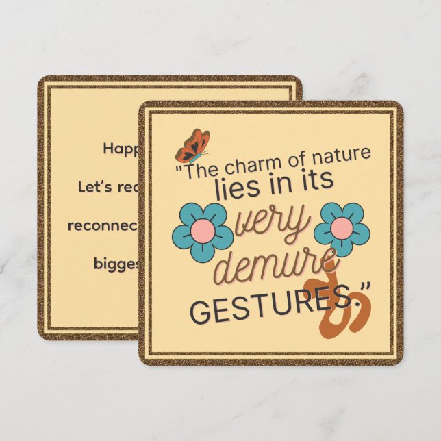 Tarjeta Festiva Earth Day, Very Demure Very Cutesy Very Mindful  (Anverso / Reverso)