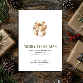 Tarjeta Festiva Earth Tone Christmas Present Greeting Card Elegant