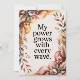 Tarjeta Festiva Earthy Birth Wave Strength Quote