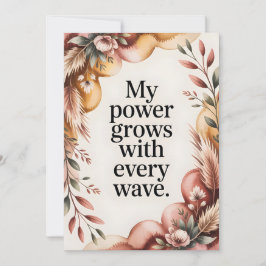 Tarjeta Festiva Earthy Birth Wave Strength Quote
