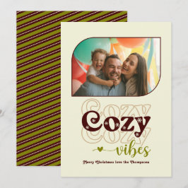 Tarjeta Festiva Earthy Neutral Cosy Vibes Solo Navidades Foto