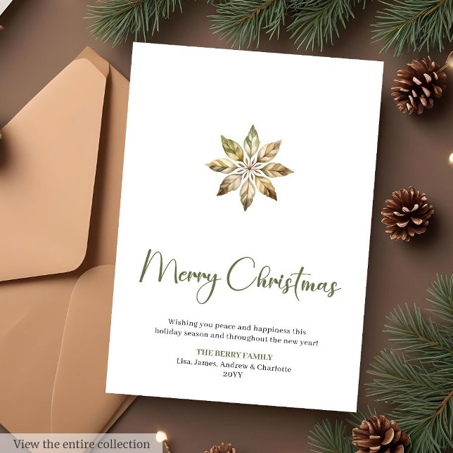 Tarjeta Festiva Earthy Script Font Holiday Christmas Greeting Card (Earthy Script Font Holiday Christmas Greeting Card

)