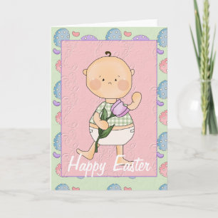 Tarjeta Festiva Easter Baby D1 Happy Easter Greet Card