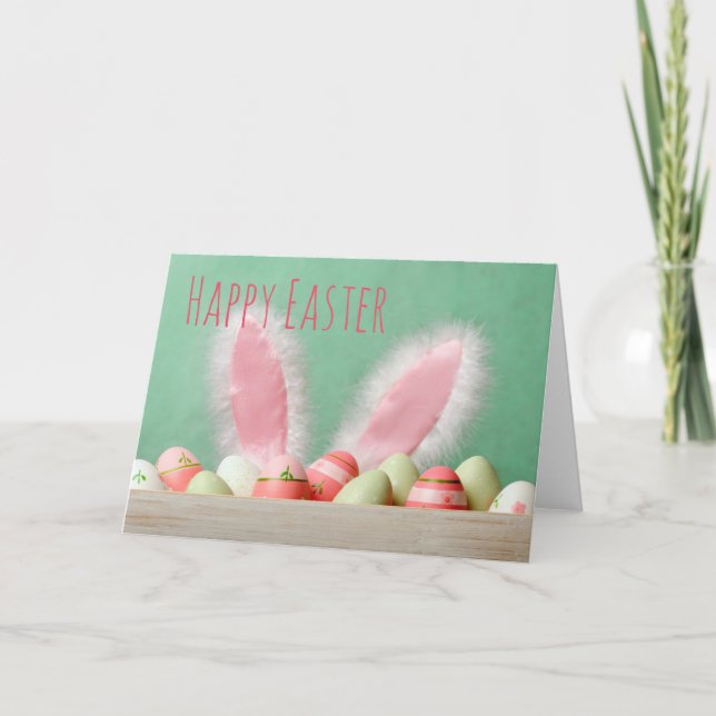 Tarjeta Festiva Easter bunny and eggs (Anverso)