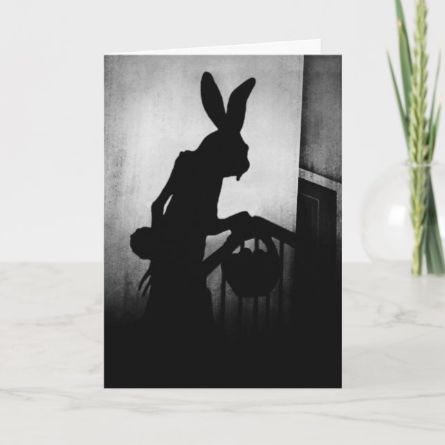 Tarjeta Festiva Easter Bunny Creepy Shadow Card (Anverso)