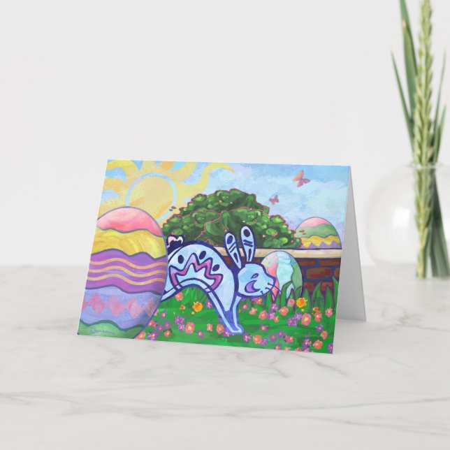 Tarjeta Festiva Easter Bunny Egg Hunt Easter Card (Anverso)