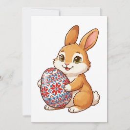Tarjeta Festiva Easter Bunny Glossy Greeting Card | Minimalist