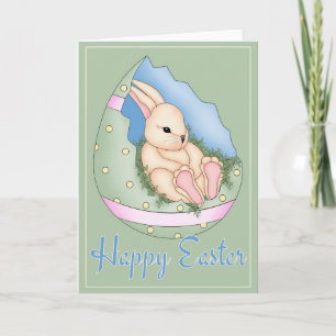 Tarjeta Festiva Easter Bunny Green Easter Happy Easter Card