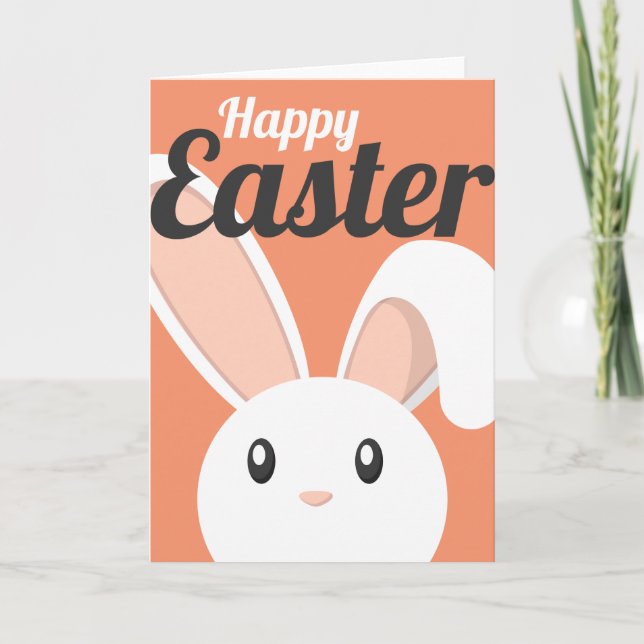 Tarjeta Festiva Easter Bunny peeping (Anverso)