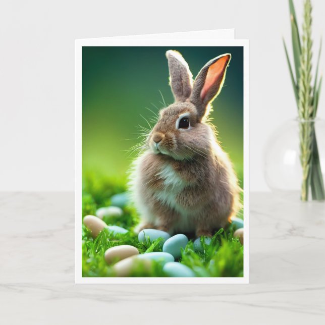 Tarjeta Festiva Easter Bunny Spring Wire Easter Card (Anverso)