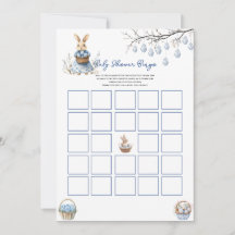 Easter Chinoiserie Bingo Baby Shower Game Card