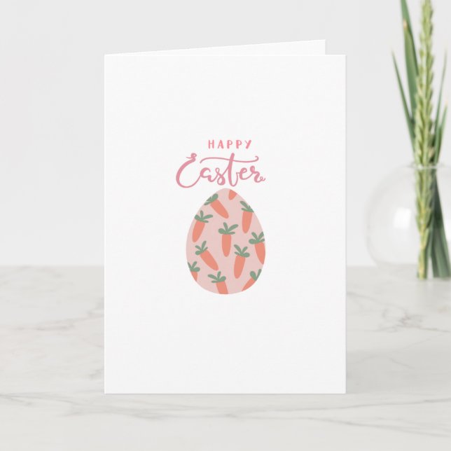 Tarjeta Festiva Easter Egg & Carrots (Anverso)