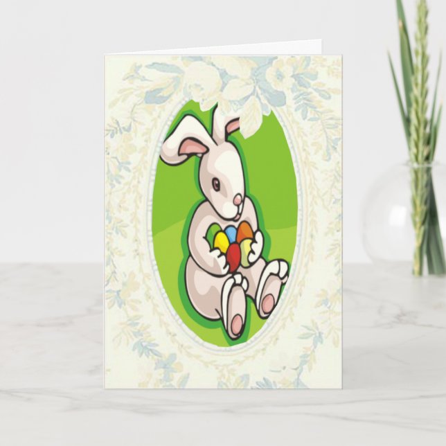 Tarjeta Festiva Easter Egg Hunt Bunny Greet Card (Anverso)