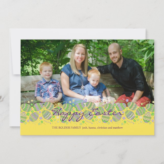 Tarjeta Festiva Easter Eggstravaganza Photo Easter Card (Anverso)