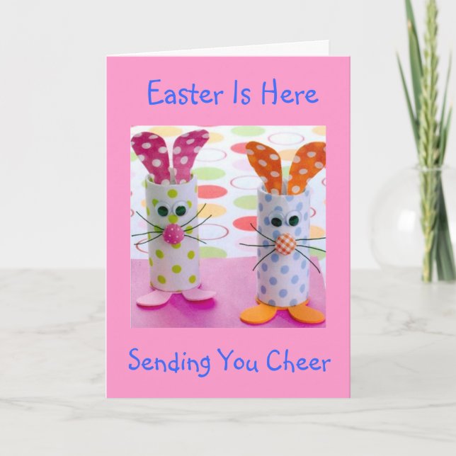 TARJETA FESTIVA ¡EASTER ESTÁ AQUÍ ENVIÁNDOTE MÁS FELIZ! (Anverso)
