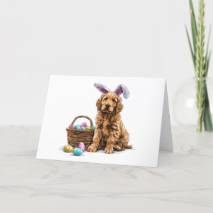 Tarjeta Festiva Easter Golden Retriever Puppy Bungalows Ears