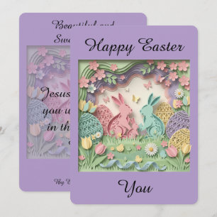 Tarjeta Festiva Easter Greeting Card with two little bunnies