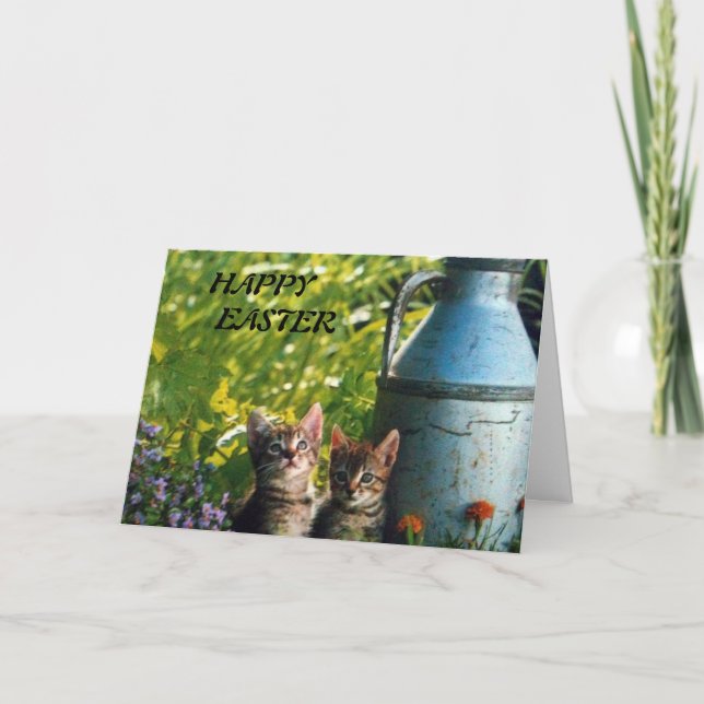 TARJETA FESTIVA EASTER KITTEN WISHES (Anverso)