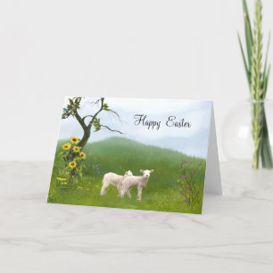 Tarjeta Festiva Easter Lambs