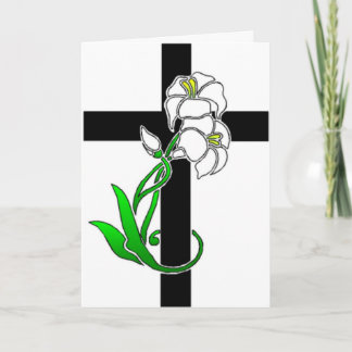 Tarjeta Festiva Easter Lilies and Cross