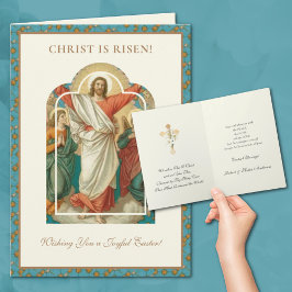 Tarjeta Festiva Easter Religious Resurrection Jesus Christian