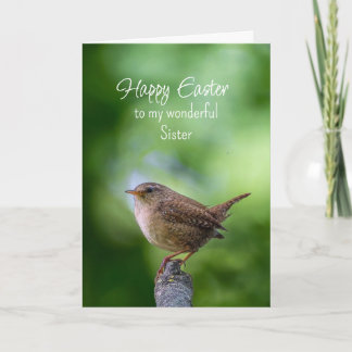 Tarjeta Festiva Easter Sister Wren Bird Wishes