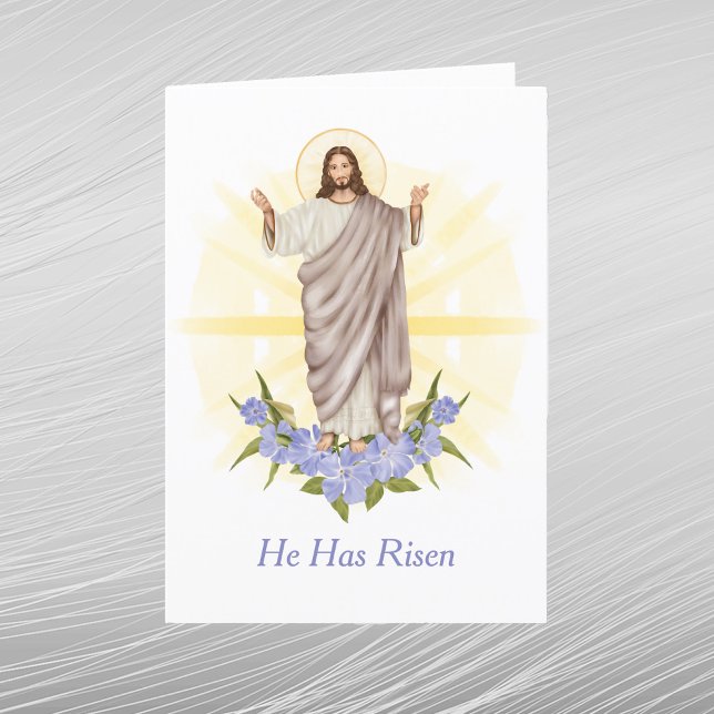 Tarjeta Festiva Easter Yellow Jesus Christian Floral (Subido por el creador)