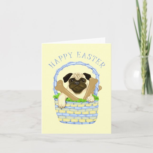 Tarjeta Festiva easterpug (Anverso)