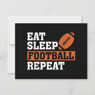 Tarjeta Festiva Eat Sleep Football Repetir el asombroso amor Vi