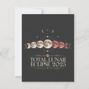 Tarjeta Festiva Eclipse lunar total 2025 Astronomía Noroeste de Es