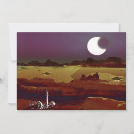 Tarjeta Festiva Eclipse Sobre Las Tierras Distantes. Alien Planet