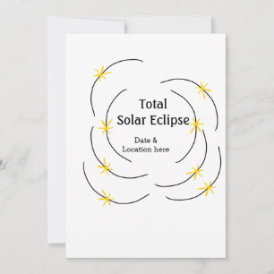 Tarjeta Festiva Eclipse solar total añadir ubicación de fecha mita