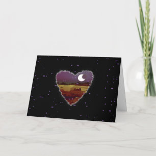 Tarjeta Festiva Eclipsed Heart Sci Ficción Valentine Love Romance 