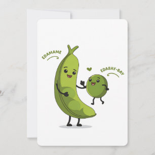 Tarjeta Festiva Edamame EdaBay-Bay Divertido Embarazo Nueva Mamá